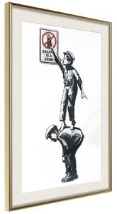 Inramad Poster / Tavla - Banksy: Graffiti Is a Crime - 20x30 Svart ram