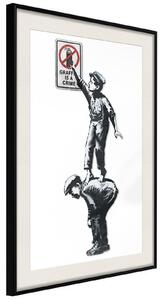 Inramad Poster / Tavla - Banksy: Graffiti Is a Crime - 40x60 Svart ram med passepartout