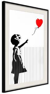 Inramad Poster / Tavla - Banksy: Love is in the Bin - 30x45 Svart ram med passepartout