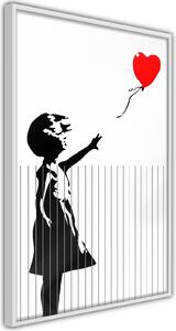 Inramad Poster / Tavla - Banksy: Love is in the Bin - 30x45 Svart ram med passepartout