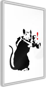 Inramad Poster / Tavla - Banksy: Rat Photographer - 40x60 Guldram med passepartout
