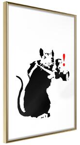 Inramad Poster / Tavla - Banksy: Rat Photographer - 30x45 Guldram