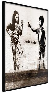 Inramad Poster / Tavla - Banksy: Rude Kids - 30x45 Guldram