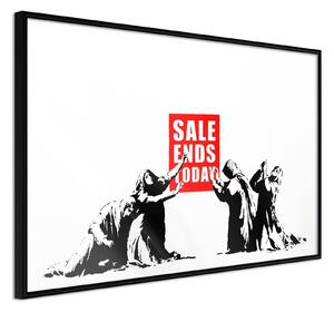 Inramad Poster / Tavla - Banksy: Sale Ends - 30x20 Svart ram med passepartout