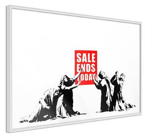Inramad Poster / Tavla - Banksy: Sale Ends - 90x60 Svart ram med passepartout