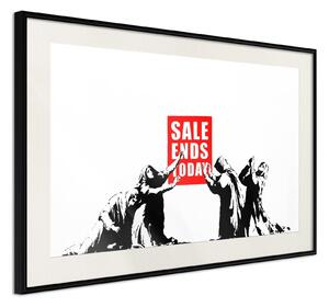Inramad Poster / Tavla - Banksy: Sale Ends - 90x60 Svart ram med passepartout