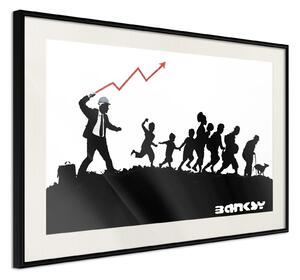 Inramad Poster / Tavla - Banksy: The Whip - 90x60 Guldram