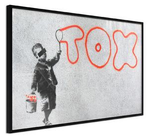 Inramad Poster / Tavla - Banksy: Tox - 30x20 Guldram