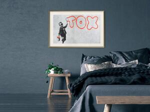 Inramad Poster / Tavla - Banksy: Tox - 30x20 Svart ram med passepartout
