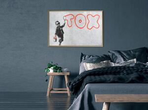 Inramad Poster / Tavla - Banksy: Tox - 60x40 Svart ram med passepartout