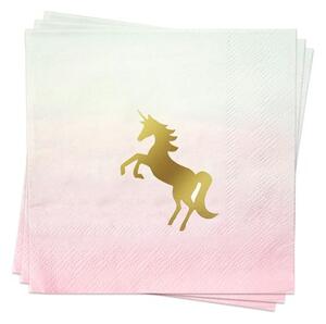 Festartiklar - Enhörning, pastell, Servetter (16-pack)
