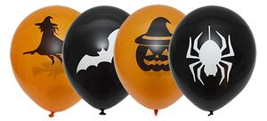 Halloweenballonger 8-P Sv/Orange m. tryck