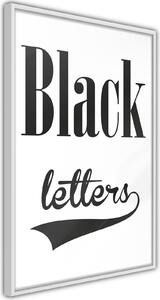 Inramad Poster / Tavla - Black Lettering - 20x30 Svart ram med passepartout