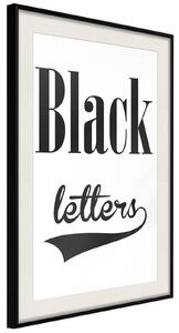 Inramad Poster / Tavla - Black Lettering - 40x60 Svart ram