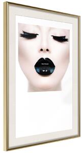 Inramad Poster / Tavla - Black Lipstick - 40x60 Svart ram med passepartout