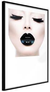 Inramad Poster / Tavla - Black Lipstick - 30x45 Guldram med passepartout