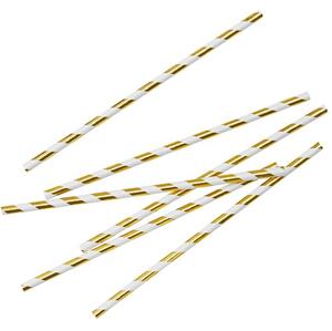 Festartiklar - Prickiga, guld, Sugrör (25-pack)