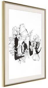 Inramad Poster / Tavla - Blossoming Love - 40x60 Guldram