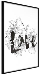 Inramad Poster / Tavla - Blossoming Love - 20x30 Svart ram med passepartout