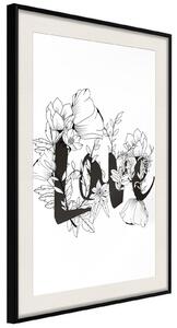 Inramad Poster / Tavla - Blossoming Love - 40x60 Guldram med passepartout
