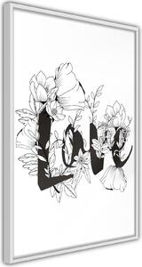 Inramad Poster / Tavla - Blossoming Love - 40x60 Svart ram med passepartout