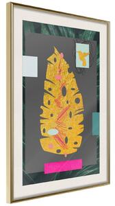 Inramad Poster / Tavla - Botanical Treasure - 20x30 Guldram med passepartout