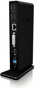 ICY BOX IB-DK2241AC, dockningsstation för bärbara datorer, USB 3.0