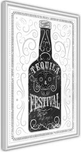 Inramad Poster / Tavla - Bottle of Tequila - 40x60 Guldram med passepartout