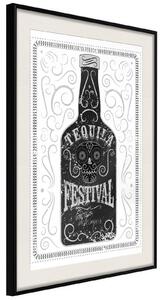 Inramad Poster / Tavla - Bottle of Tequila - 30x45 Svart ram med passepartout