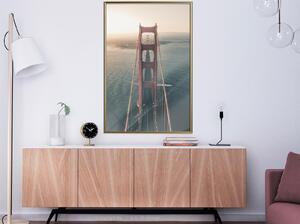 Inramad Poster / Tavla - Bridge in San Francisco I - 20x30 Svart ram
