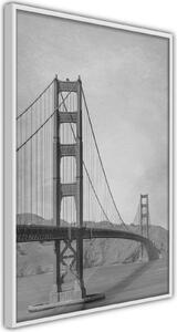 Inramad Poster / Tavla - Bridge in San Francisco II - 20x30 Svart ram