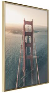 Inramad Poster / Tavla - Bridge in San Francisco I - 30x45 Guldram
