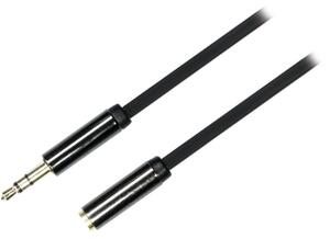 DELTACO ljudkabel, 3,5mm hane till 3,5mm hona, 0,5m, svart