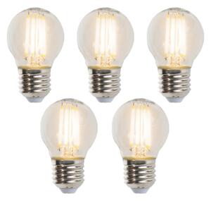 Uppsättning av 5 E27 dimbara LED-glödlampor 5W 470lm 2700K