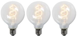 Set med 3 E27 LED-tvinnade glödlampor G95 klar 5W 400 lm 2200K