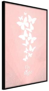 Inramad Poster / Tavla - Butterfly Dream - 20x30 Vit ram