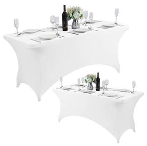Universal Bordsöverdrag för Catering Bord 240 cm 8FT White Stretch MultiGarden