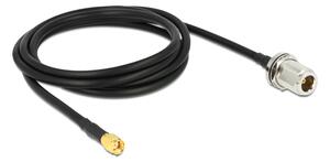 DeLOCK antennkabel, N hona - RP SMA hane, 50Ohm, 1,5m, svart
