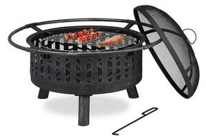 Eldskål med gnistskydd och grill
