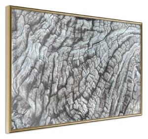 Inramad Poster / Tavla - Carved with Fire - 30x20 Guldram