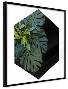 Inramad Poster / Tavla - Cell of Jungle - 30x30 Guldram med passepartout
