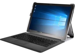Svart läderskal för Surface Pro 4, pennhållare