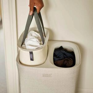 Tvättkorg med sorteringsfack, 2 fack, Beige