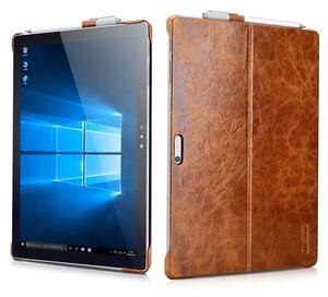 Mörkbrunt läderskal för Surface Pro 4, pennhållare
