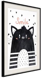 Inramad Poster / Tavla - Cheerful Kitten - 20x30 Svart ram