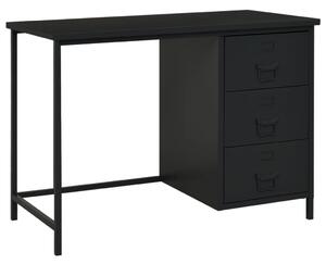 Skrivbord med lådor industriell svart 105x52x75 cm stål
