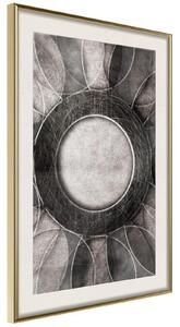 Inramad Poster / Tavla - Circles - 20x30 Svart ram med passepartout