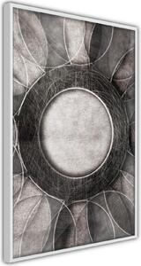 Inramad Poster / Tavla - Circles - 20x30 Guldram med passepartout