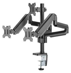 DELTACO Office, Tripple desk, gas spring,17"-27",1,5-8kg,75x75-100x100