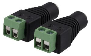 DELTACO 2-polig Skruvplint till 5.5 DC, 2-Pack, Skruvfix, 5.5 DC hona